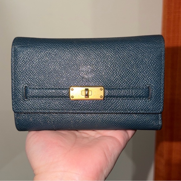 ‼️Authentic MCM Blue Leather Trifold Wallet - Picture 3 of 16